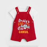 Daddy's Little Boo Bat Print Baby Dungaree  - RED - 0 - 5 Months Old (Chest 18")