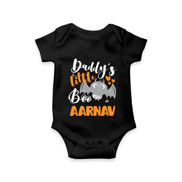 Daddy's Little Boo Romper | Custom Baby Romper for Halloween Fun - BLACK - New Born (Chest 14")