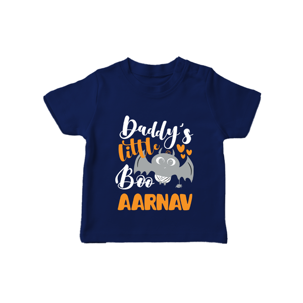 Daddy's Little Boo Tshirt | Custom Baby Tshirt for Halloween Fun - NAVY BLUE - 0-5 Months Old (Chest 17")