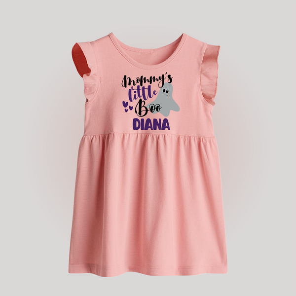 Mommy's Little Boo Baby Frock | Personalized Baby Frock for Festival Celebration - BABY PINK - 0 - 3 Months Old (Chest 17")