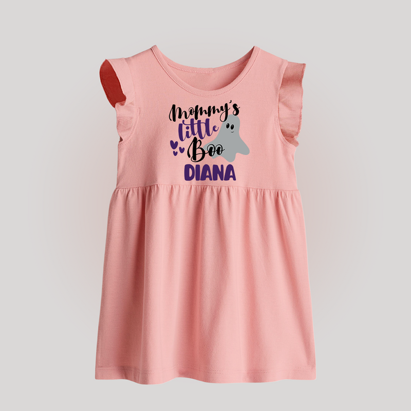 Mommy's Little Boo Baby Frock | Personalized Baby Frock for Festival Celebration - BABY PINK - 0 - 3 Months Old (Chest 17")