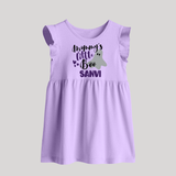Mommy's Little Boo Ghost Print Baby Baby Frock  - LILAC - 0 - 3 Months Old (Chest 17")