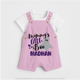 Mommy's Little Boo Ghost Print Baby Dungaree  - BABY PINK - 0 - 5 Months Old (Chest 18")