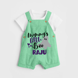 Mommy's Little Boo Dungaree Set | Personalized Baby Dungaree Set for Festival Celebration - GREEN - 0 - 5 Months Old (Chest 18")