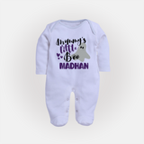 Mommy's Little Boo Ghost Print Baby Full Body Suit  - BABY BLUE - New Born (Chest 7.5")
