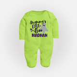 Mommy's Little Boo Ghost Print Baby Full Body Suit  - LIME GREEN - New Born (Chest 7.5")