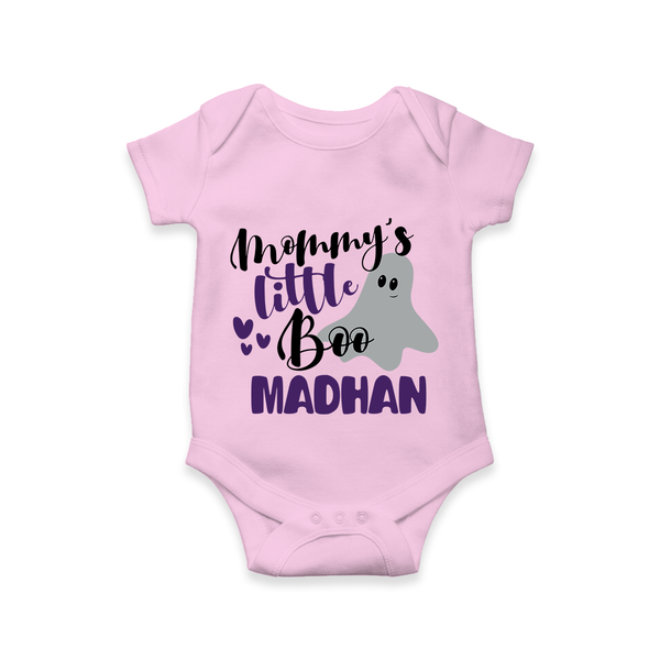 Mommy's Little Boo Ghost Print Baby Romper   - BABY PINK - New Born (Chest 14")