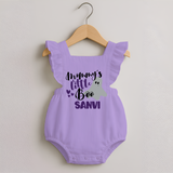 Mommy's Little Boo Ghost Print Baby Romper Frock  - LILAC - 0 - 3 Months Old (Chest 19")