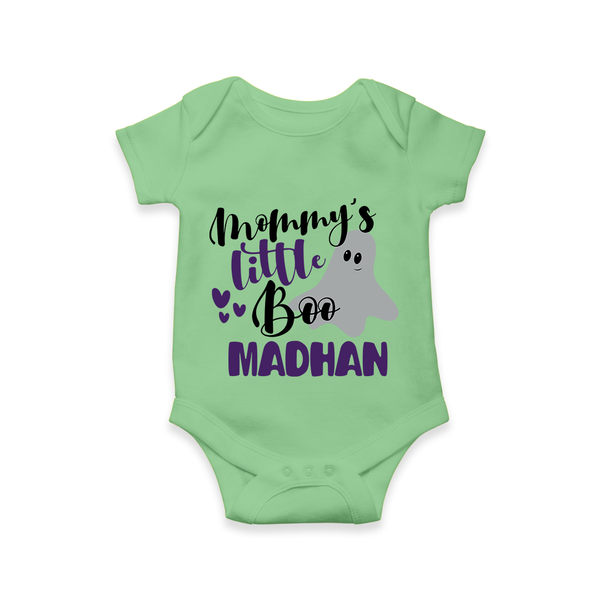 Mommy's Little Boo Ghost Print Baby Romper   - GREEN - New Born (Chest 14")
