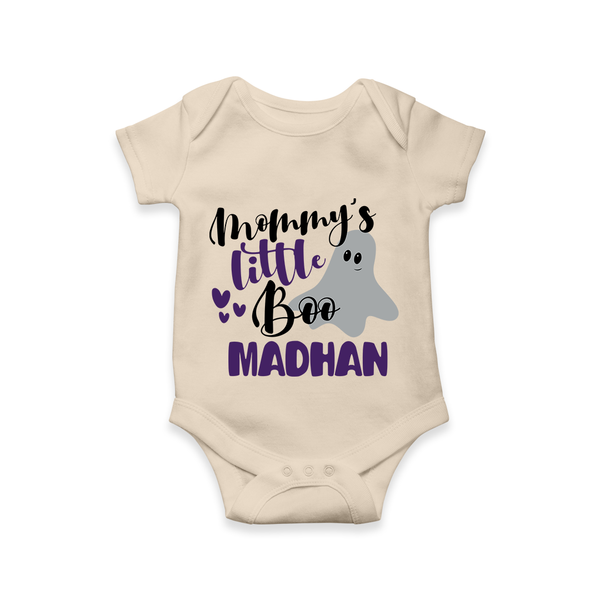 Mommy's Little Boo Ghost Print Baby Romper   - IVORY - New Born (Chest 14")