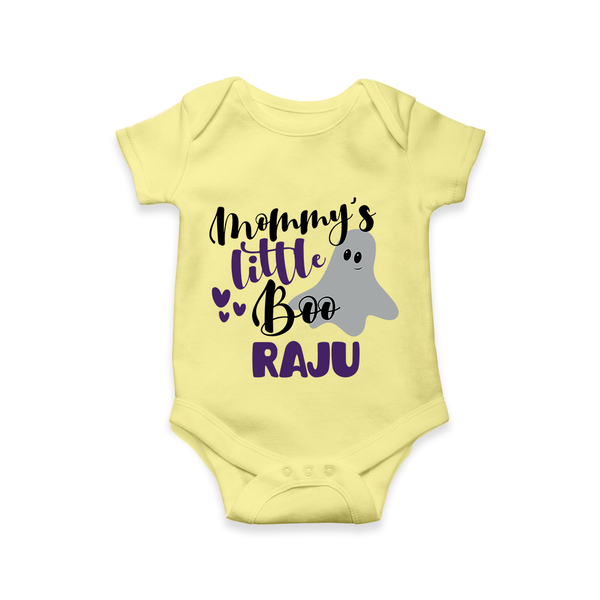 Mommy's Little Boo Romper | Personalized Baby Romper for Festival Celebration - PASTEL YELLOW - New Born (Chest 14")