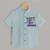 Mommy's Little Boo Ghost Print Baby Kids Shirt  - ARCTIC BLUE - 0 - 6 Months Old (Chest 23")