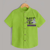 Mommy's Little Boo Ghost Print Baby Kids Shirt  - LIME GREEN - 0 - 6 Months Old (Chest 23")