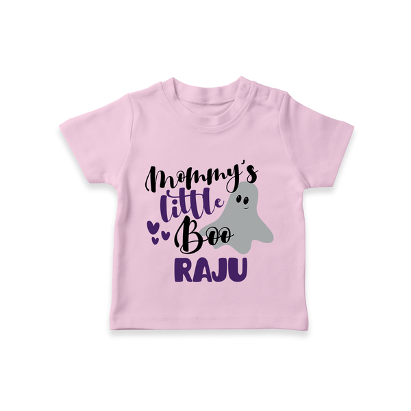 Mommy's Little Boo Tshirt | Personalized Baby Tshirt for Festival Celebration - BABY PINK - 0-5 Months Old (Chest 17")