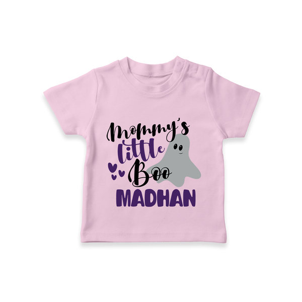 Mommy's Little Boo Ghost Print Baby Tshirt  - BABY PINK - 0-5 Months Old (Chest 17")