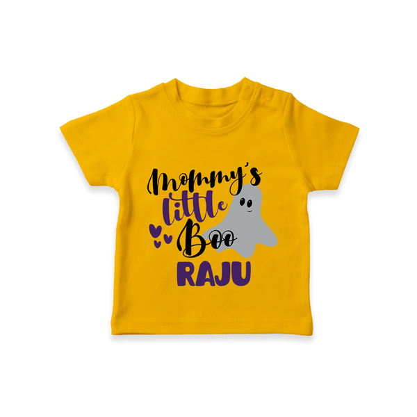 Mommy's Little Boo Tshirt | Personalized Baby Tshirt for Festival Celebration - CHROME YELLOW - 0-5 Months Old (Chest 17")