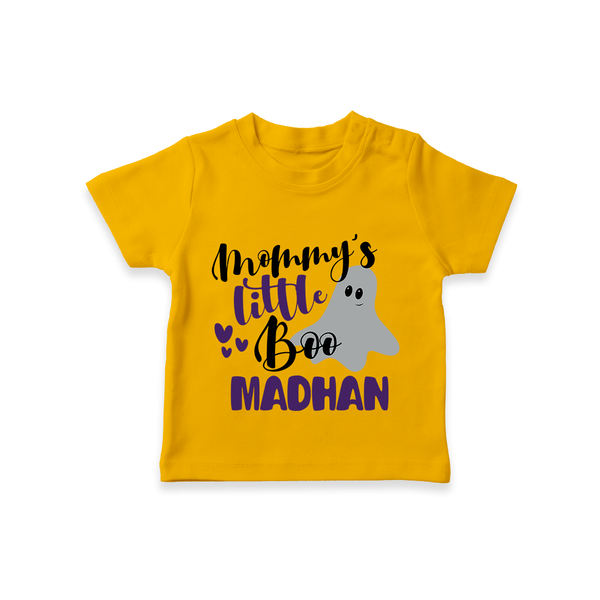 Mommy's Little Boo Ghost Print Baby Tshirt  - CHROME YELLOW - 0-5 Months Old (Chest 17")