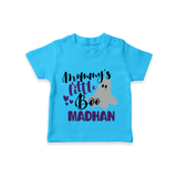 Mommy's Little Boo Ghost Print Baby Tshirt  - SKY BLUE - 0-5 Months Old (Chest 17")