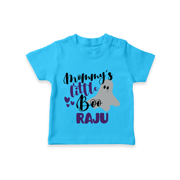 Mommy's Little Boo Tshirt | Personalized Baby Tshirt for Festival Celebration - SKY BLUE - 0-5 Months Old (Chest 17")