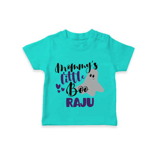Mommy's Little Boo Tshirt | Personalized Baby Tshirt for Festival Celebration - TEAL - 0-5 Months Old (Chest 17")
