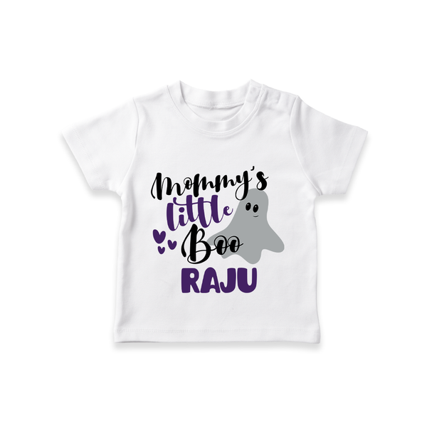 Mommy's Little Boo Tshirt | Personalized Baby Tshirt for Festival Celebration - WHITE - 0-5 Months Old (Chest 17")