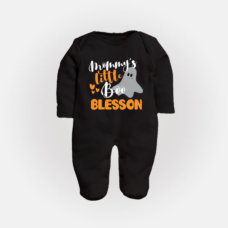 Mommy's Little Boo Sleep Suit | Personalized Baby Sleep Suit for Festival Celebration - BLACK - New Born (Chest 7.5")