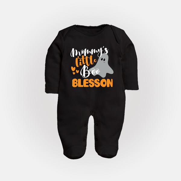 Mommy's Little Boo Sleep Suit | Personalized Baby Sleep Suit for Festival Celebration - BLACK - New Born (Chest 7.5")