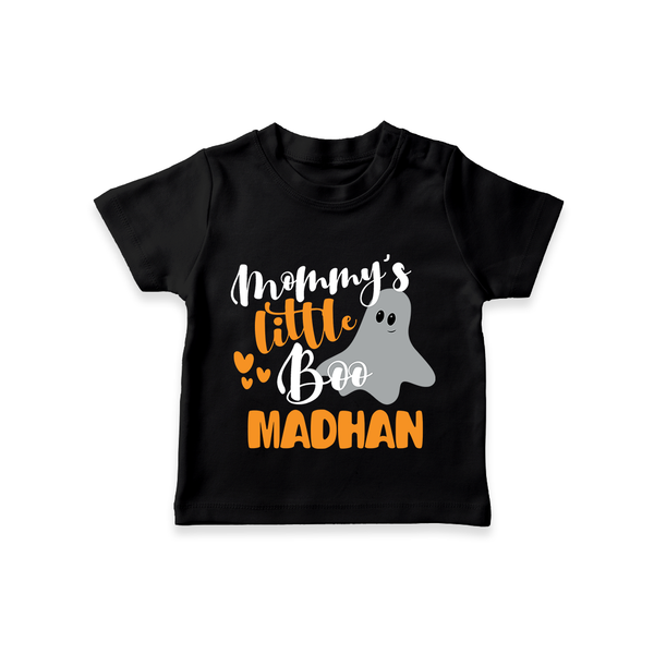 Mommy's Little Boo Ghost Print Baby Tshirt  - BLACK - 0-5 Months Old (Chest 17")