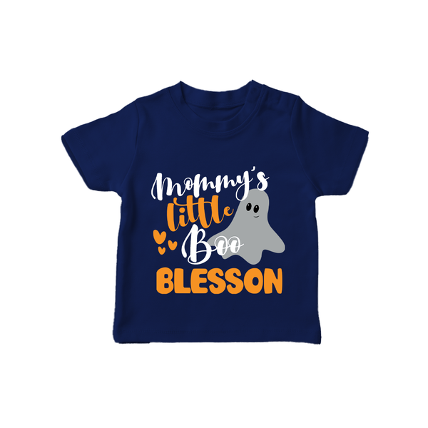 Mommy's Little Boo Tshirt | Personalized Baby Tshirt for Festival Celebration - NAVY BLUE - 0-5 Months Old (Chest 17")