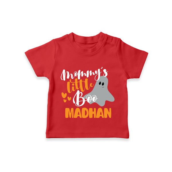 Mommy's Little Boo Ghost Print Baby Tshirt  - RED - 0-5 Months Old (Chest 17")