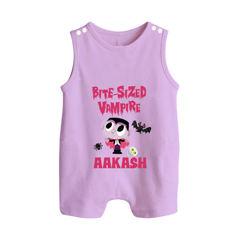 Bite-Sized Vampire Romper Suit | Custom Baby Romper Suit for Halloween - LILAC - 0 - 5 Months Old (Chest 18")