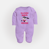 Bite-Sized Vampire Print Baby Full Body Suit  - LILAC - New Born (Chest 7.5")