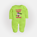 Bite-Sized Vampire Print Baby Full Body Suit  - LIME GREEN - New Born (Chest 7.5")