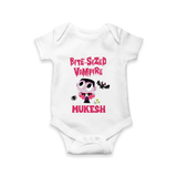 Bite-Sized Vampire Print Baby Romper   - WHITE - New Born (Chest 14")