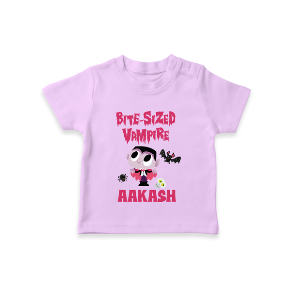 Bite-Sized Vampire Tshirt | Custom Baby Tshirt for Halloween - LILAC - 0-5 Months Old (Chest 17")