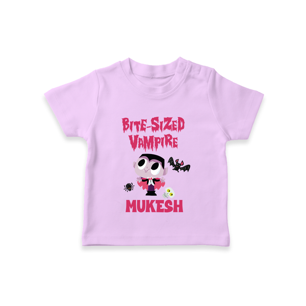 Bite-Sized Vampire Print Baby Tshirt  - LILAC - 0-5 Months Old (Chest 17")