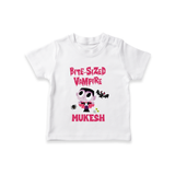 Bite-Sized Vampire Print Baby Tshirt  - WHITE - 0-5 Months Old (Chest 17")