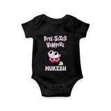Bite-Sized Vampire Print Baby Romper   - BLACK - New Born (Chest 14")
