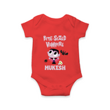 Bite-Sized Vampire Print Baby Romper   - RED - New Born (Chest 14")
