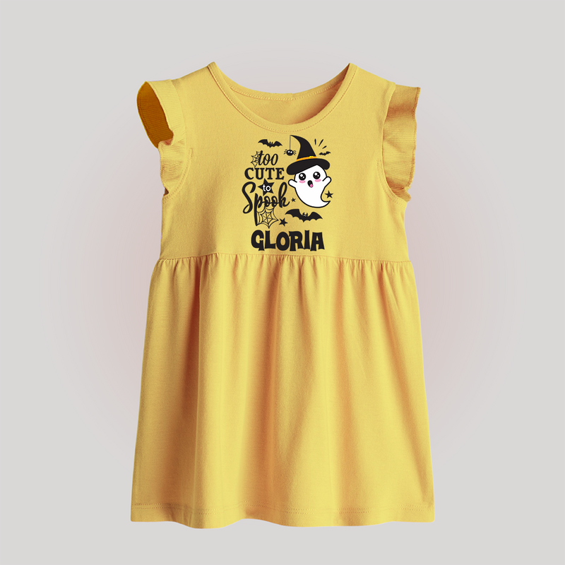 Too Cute Spooh Baby Frock | Personalized Baby Frock for Spooky Fun - PASTEL YELLOW - 0 - 3 Months Old (Chest 17")