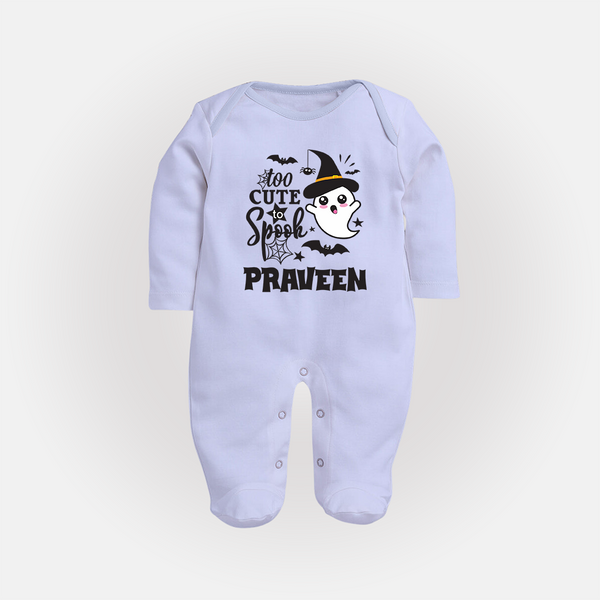 Too Cute Spooh Sleep Suit | Personalized Baby Sleep Suit for Spooky Fun - BABY BLUE - New Born (Chest 7.5")
