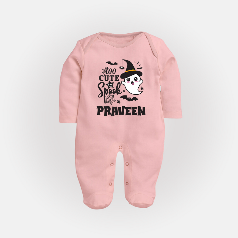 Too Cute Spooh Sleep Suit | Personalized Baby Sleep Suit for Spooky Fun - BABY PINK - New Born (Chest 7.5")