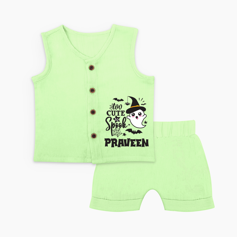 Too Cute Spooh Jabla Set | Personalized Baby Jabla Set for Spooky Fun - PASTEL GREEN - 0 - 3 Months Old (Chest 9.8")
