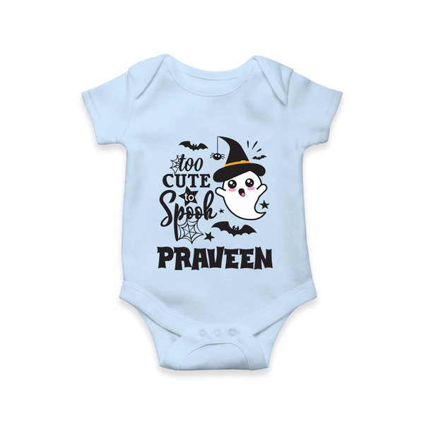 Too Cute Spooh Romper | Personalized Baby Romper for Spooky Fun - BABY BLUE - New Born (Chest 14")