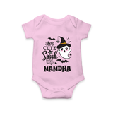 Too Cute To Spook Ghost Print Baby Romper  - BABY PINK - New Born (Chest 14")