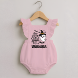 Too Cute To Spook Ghost Print Baby Romper Frock - BABY PINK - 0 - 3 Months Old (Chest 19")