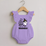 Too Cute To Spook Ghost Print Baby Romper Frock - LILAC - 0 - 3 Months Old (Chest 19")