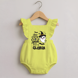 Too Cute Spooh Romper Frock | Personalized Baby Romper Frock for Spooky Fun - PASTEL YELLOW - 0 - 3 Months Old (Chest 19")