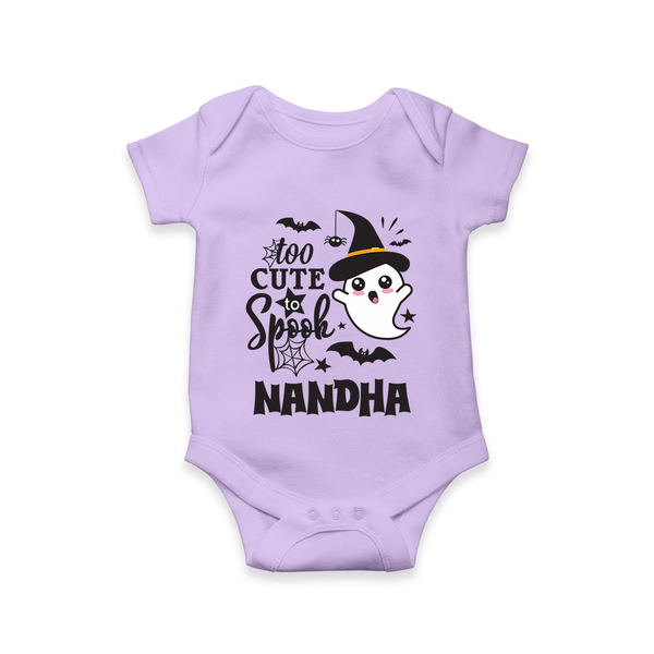 Too Cute To Spook Ghost Print Baby Romper  - LILAC - New Born (Chest 14")
