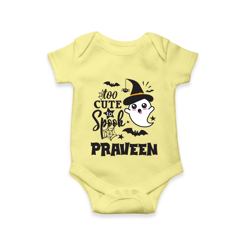 Too Cute Spooh Romper | Personalized Baby Romper for Spooky Fun - PASTEL YELLOW - New Born (Chest 14")